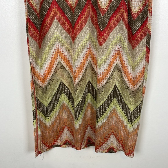 Chico's Maxi Dress Knit Womens 3 Sleeveless V Neck Stretch Drawstring Shoulders - Picture 8 of 11